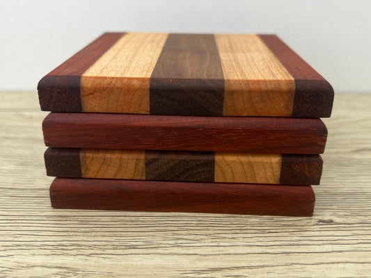 Exotic Wenge, Paudauk and Red Maple Wooden Coasters