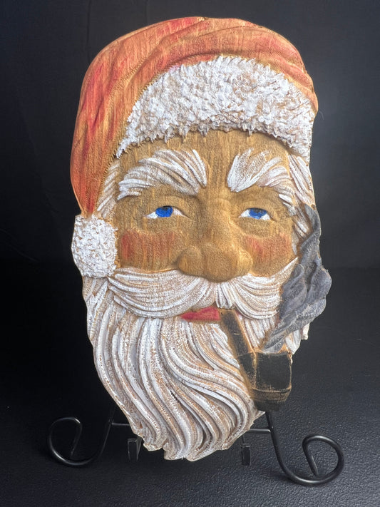 Old Fashion Rustic Santa Claus- Wooden Home Decor