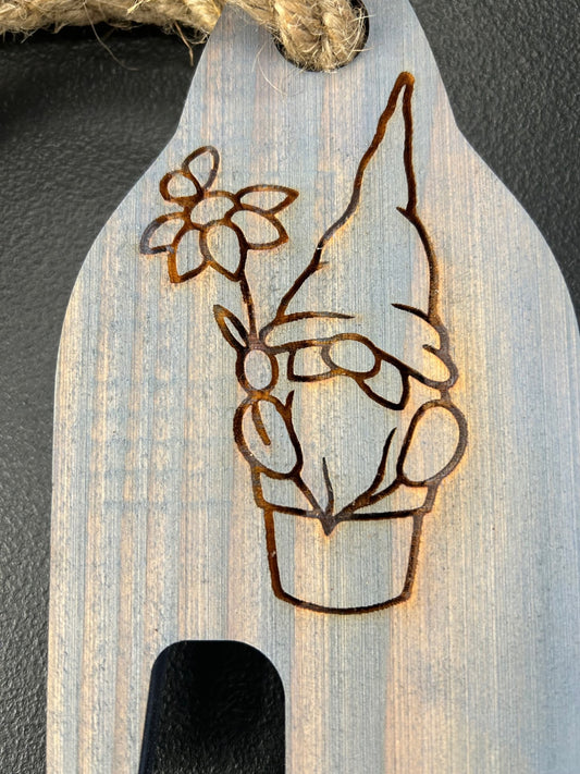 Rustic Wooden Gnome Pot Hanger