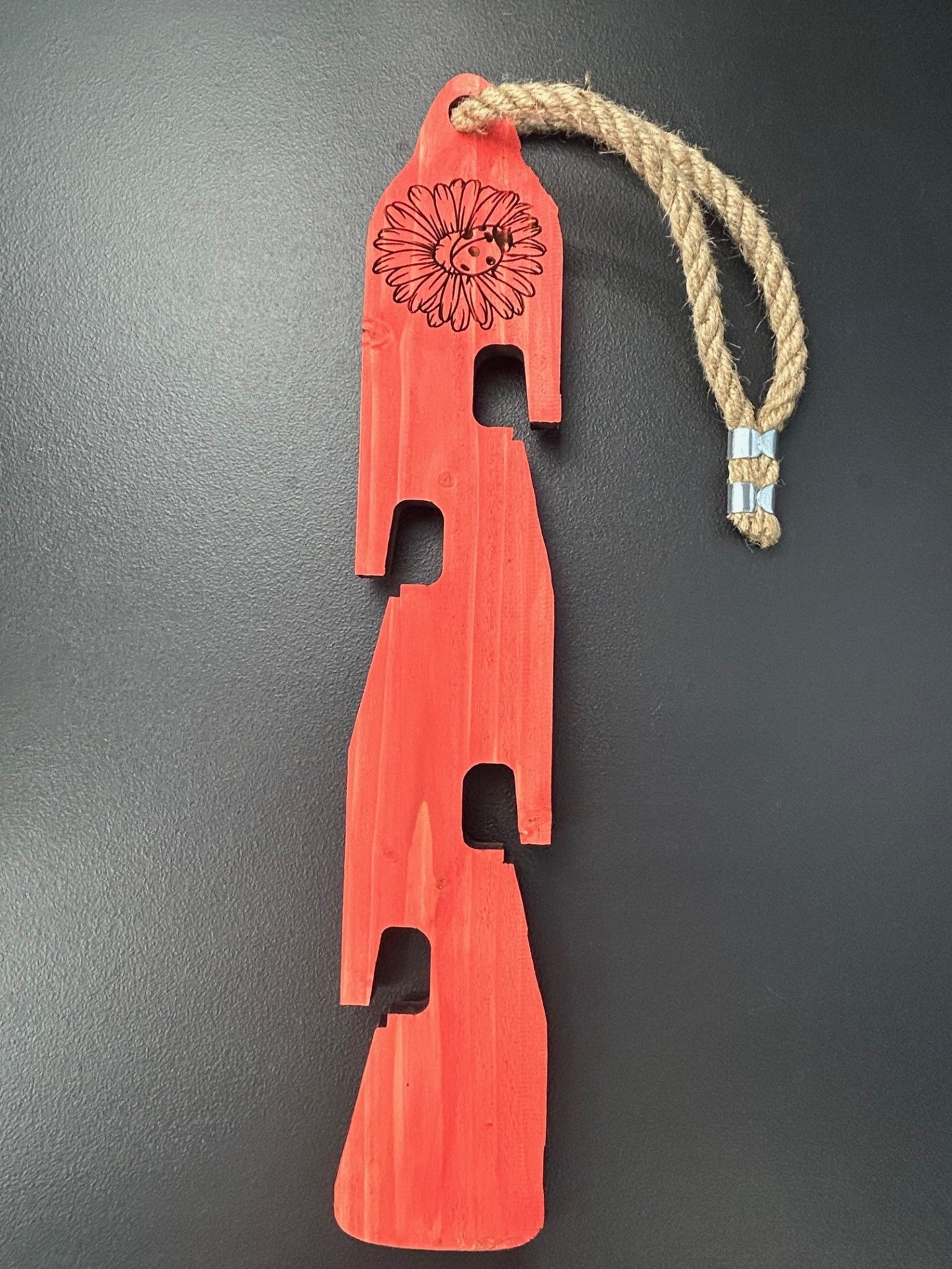Rustic Red Ladybug Wooden Plant Hanger