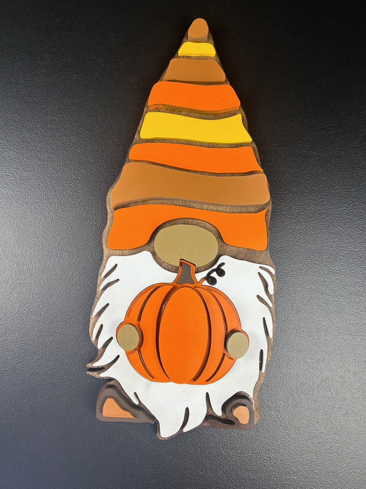 Candy Corn Gnome and Pumpkin- Wooden Home Decor
