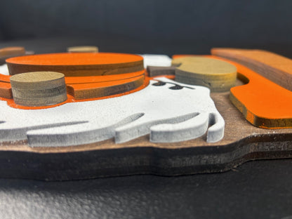 Candy Corn Gnome and Pumpkin- Wooden Home Decor