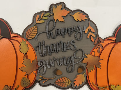 Thanksgiving Pumpkin Trio- Wooden Home Decor