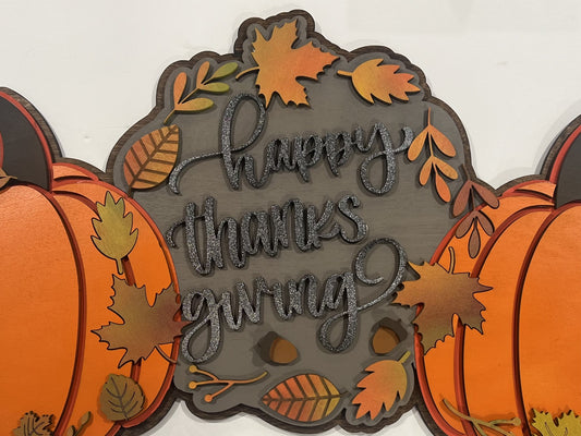 Thanksgiving Pumpkin Trio- Wooden Home Decor