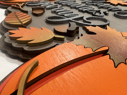 Thanksgiving Pumpkin Trio- Wooden Home Decor