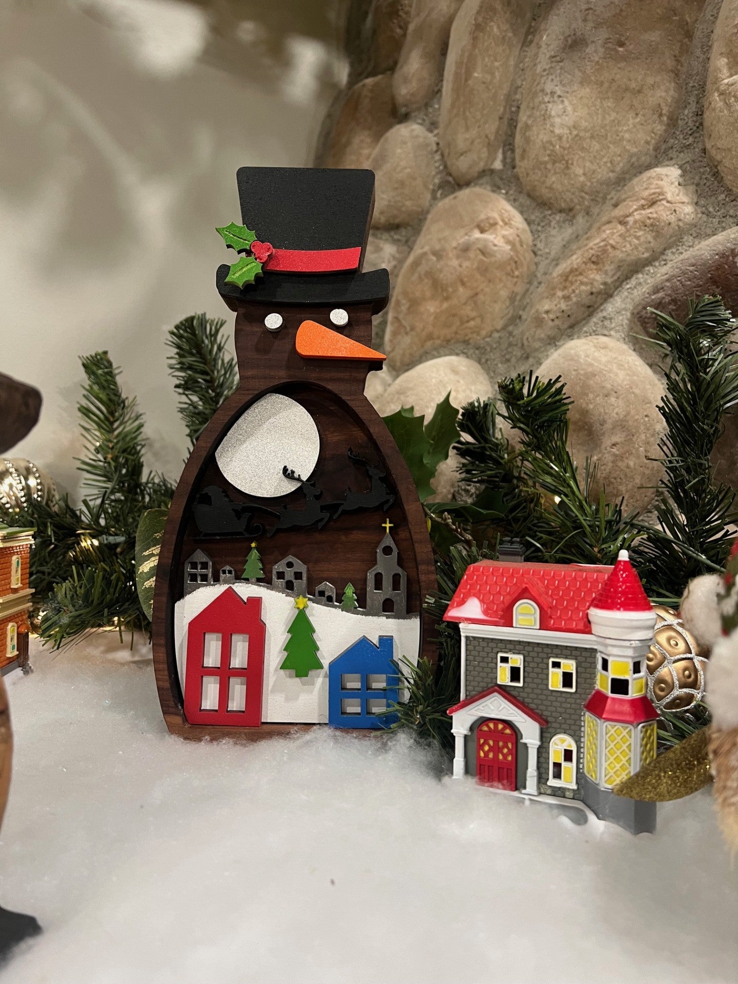 Snowman Christmas Village Home Decor- Wooden